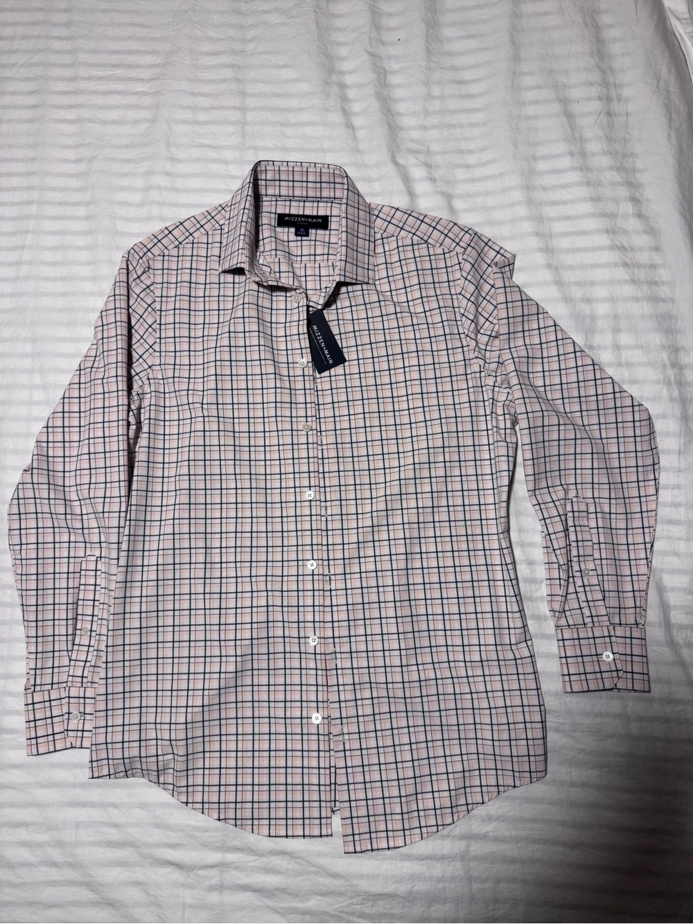 Mizzen+Main Men's Orange Check Dress Shirt